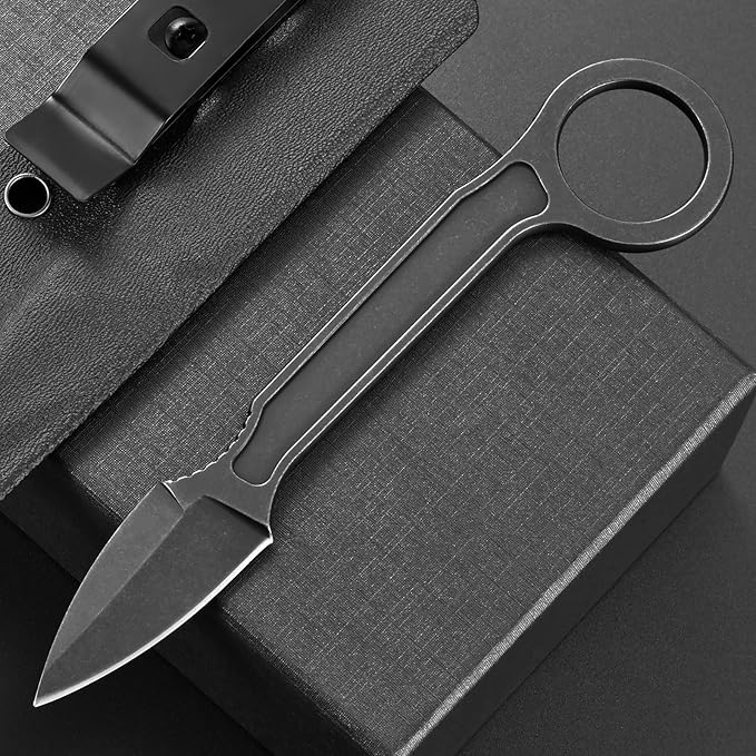 Ccanku C1134 Fixed Blade Knife D2 Blade Stainless Steel Handle Claw Knife for Survival Camping Outdoor EDC Tool with K Sheath(Blade)