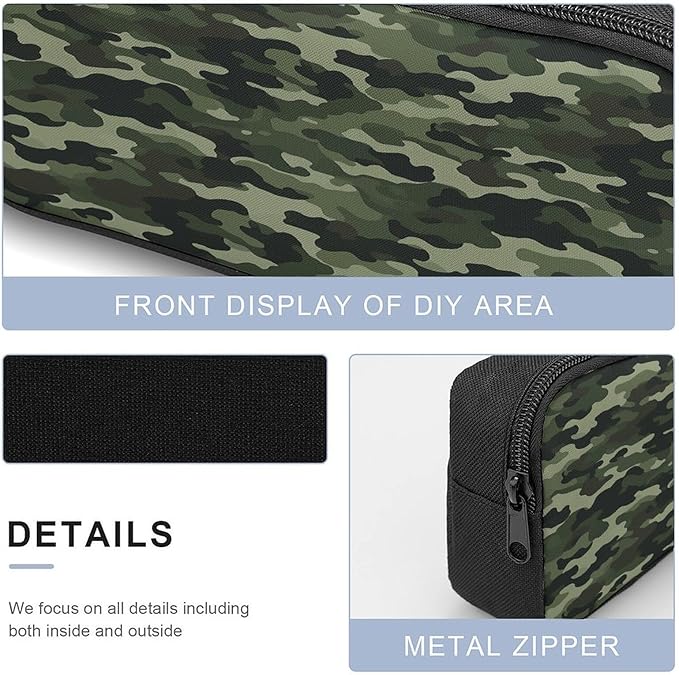 Printed Backpack With Lunch Pack Storage Box Case Green Military 3pcs Lightweight Travel Backpack