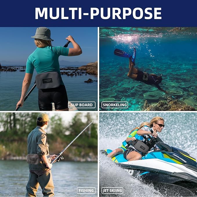 THURSO SURF Waterproof Fanny Pack Dry Bag Floating Pouch Bag Adjustable Waist Strap Keep Your Phone and Valuables Safe/Dry SUP Accessories for Kayaking Paddle Board Snorkeling Boating