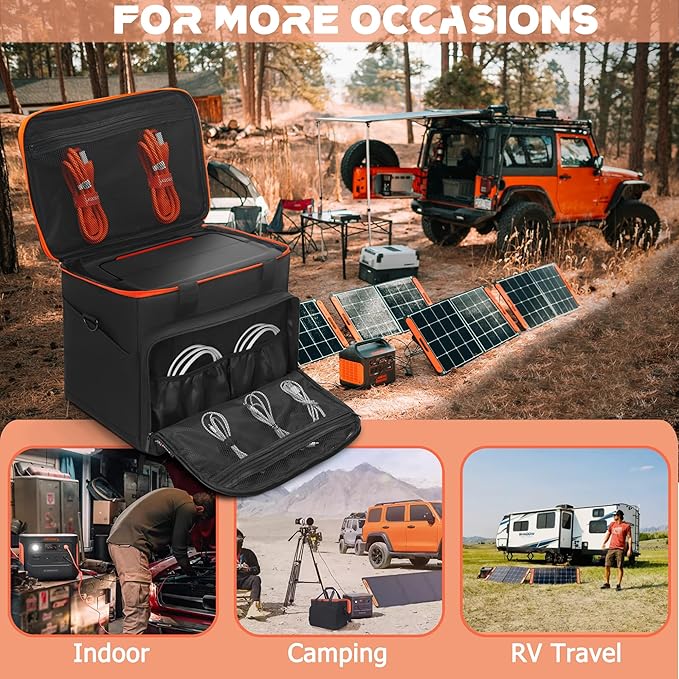 Portable Power Station Storage Bag - Heavy Duty Organizer Case with Adjustable Shoulder Strap &amp Multi-Pocket Design