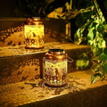 2Pack Dog Solar Lanterns Outdoor Waterproof Garden Decor Solar Lights Birthday Gifts for Women Mom Grandma Hanging Lantern LED Light Metal Dog Decoration Outside for YardLawnPorchPatioTabletop