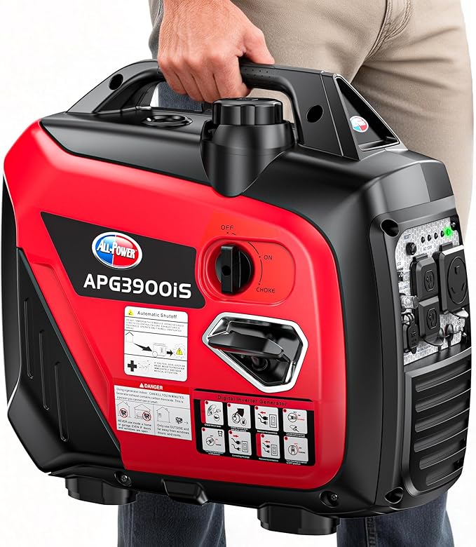 All-Power 3300W Portable Inverter Generator: Quiet Small Gasoline Generator RV Ready CO-Sensor ECO Mode EPA Compliant 4-Stroke 143cc Gas Powered Emergency Backup for Outdoor Camping Home Use