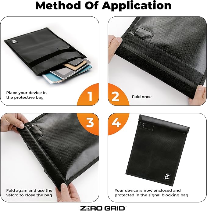 Large Faraday Bags 3 Pack – Signal Blocking RFID Pouch for Phones Laptops Bank Cards Electronics Key Fobs – Anti-Hacking Fireproof &amp Waterproof Faraday Cage for Digital Privacy &amp Theft Pr