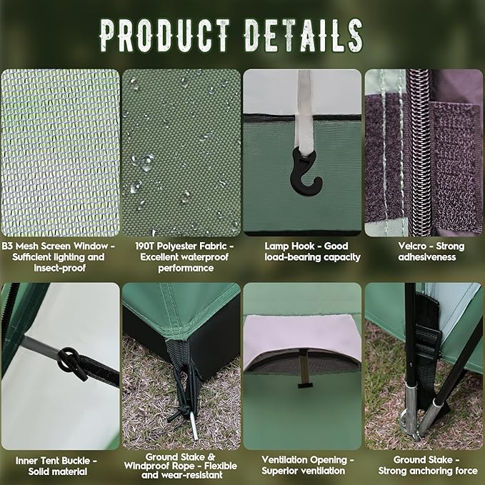 Camping Tent for 2/4/6 Person Dome Waterproof Double Layer Family Tents Easy Setup for Hiking Backpacking Picnic