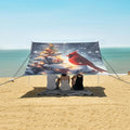 ALAZA Christmas Tree Cardinal Bird Beach Tent Sun Shelter UPF50+ Protection Beach Shade Canopy w/ 4 Sandbags for Outdoor Camping Fishing Backyard Fun Picnic 10x9 ft