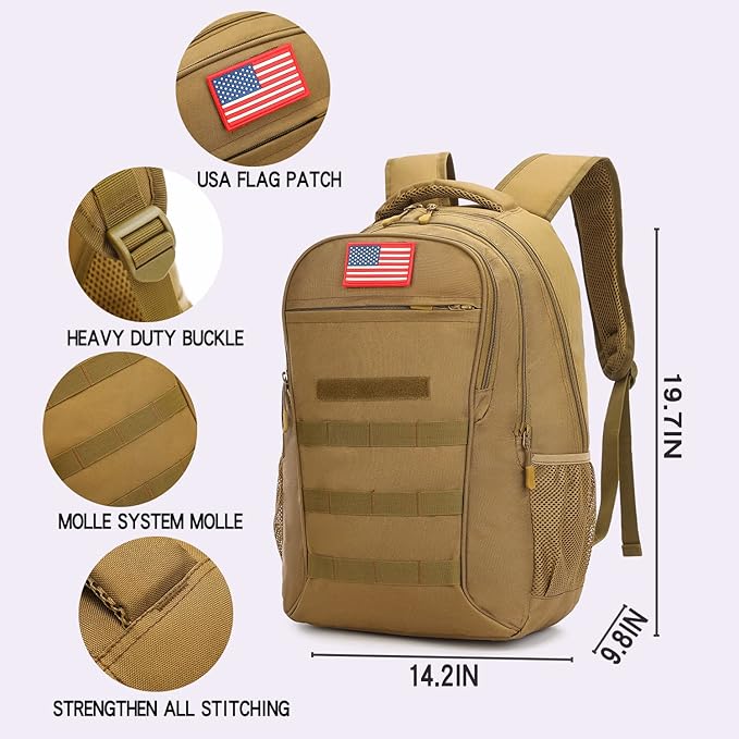 outdoor plus Camo Backpack for BoysMilitary Teen Backpack with USB Port Army Bookbag for School Tactical