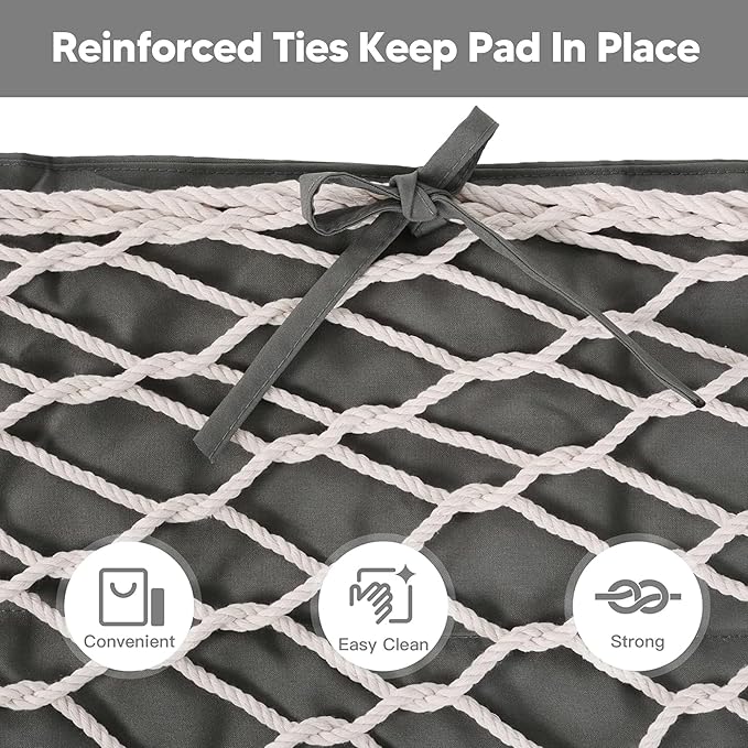 SUNCREAT Outdoor Portable Hammock Pad 2 Person Polyester Hammock Pad Dark Gray