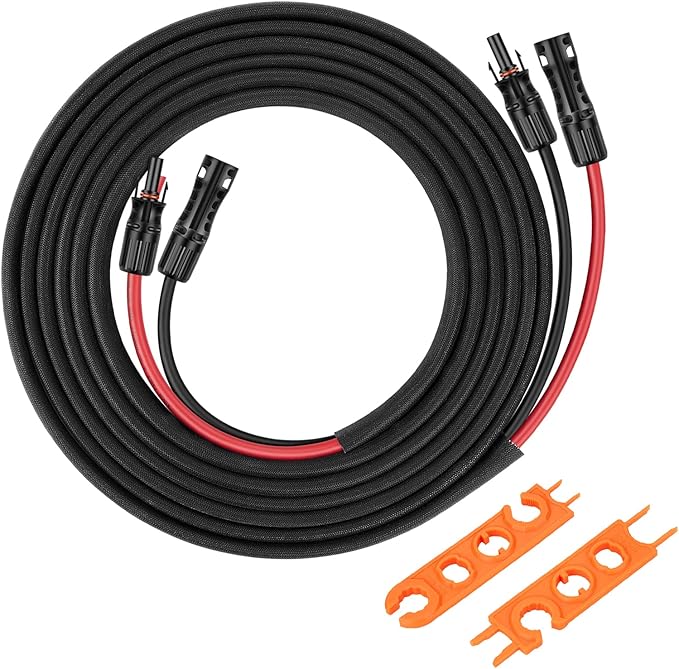 20FT 8AWG Solar Panel Extension Cable with Female &amp Male Connectors Solar Extension Cable for Solar Panels Charge Controllers and Solar Generators (20FT)