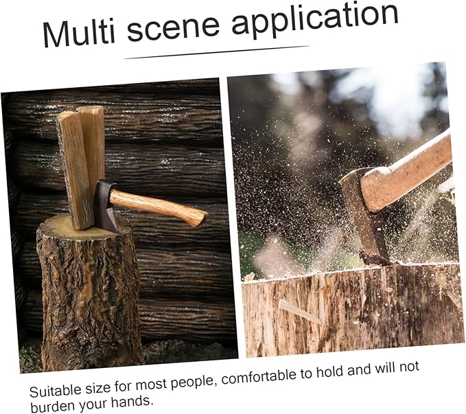 TEHAUX 2pcs Replacement Handle for Hatchet Comfortable Anti-Slip Grip Square Hardwood Camp Axe Handle Easy Installation for Outdoor Chopping and Gardening