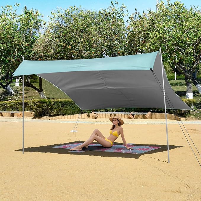 ALAZA Cactuses Bule Sky Beach Tent Sun Shelter Portable Canopy Sunshade for Outdoor Camping Picnics Backyard Fun 10x9 ft