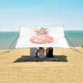 ALAZA Rose Gold Pineapple Marble Beach Tent Sun Shelter UPF50+ Protection Beach Shade Canopy w/ 4 Sandbags for Outdoor Camping Fishing Backyard Fun Picnic 10x9 ft