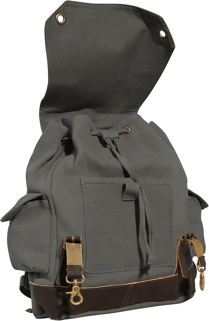 Rothco Vintage Expedition Rucksack - Classic Canvas Backpack for Everyday Adventures