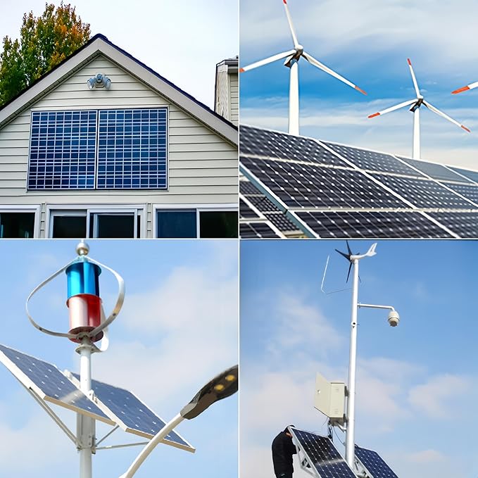 2000W Wind Solar Hybrid Charge Controller 1000W Wind Turbine &amp 1000W Solar Panel Charge Controller 12V/24V Battery Off Grid MPPT Boost Charge Regulator with Dump Load for Home Street Light