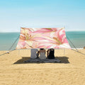 ALAZA Pink Golden Lily Beach Tent Sun Shelter Portable Canopy Sunshade for Outdoor Camping Picnics Backyard Fun 10x9 ft