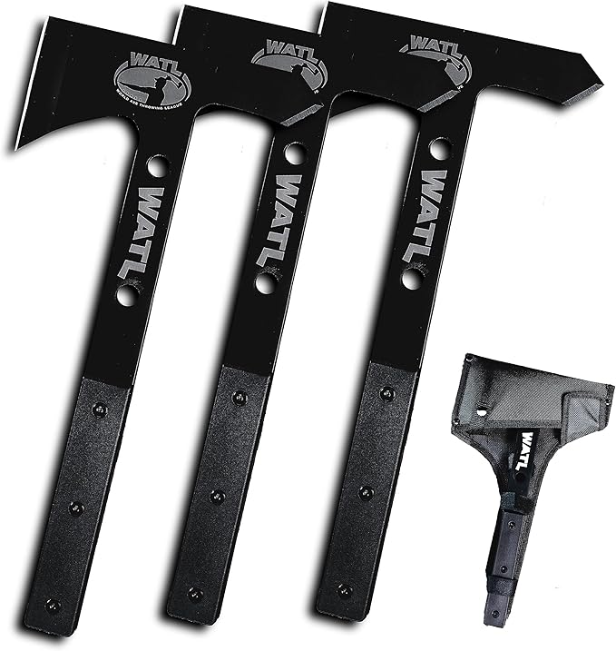 The New &amp Improved WATL Competition Throwing Hawk Set: World Axe Throwing League Tomahawks with Throwing Hatchet Nylon Sheath and Removable/Replaceable Handles