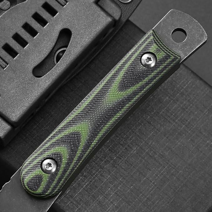 Ccanku C1390 Fixed Blade Knifes 7.3-Inch Outdoor Survival Tools D2 Blade Steel &amp G10 Handle with Kydex Sheaths Clip for Outdoor Activities Camping Bushcraft and Hunting(Black)