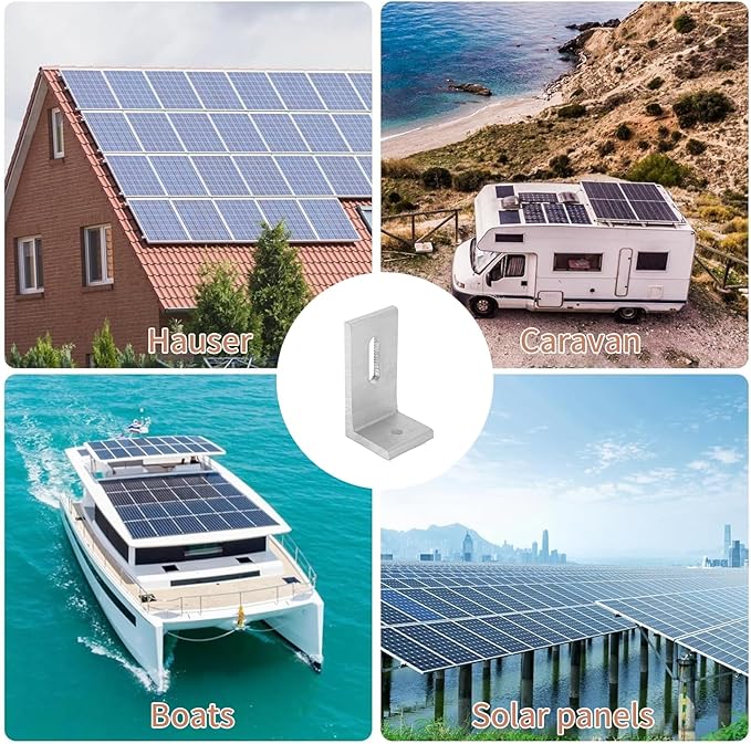 L Foot Solar MountAluminum Alloy Photovoltaic Solar Panel Mounting L Brackets for Roof PV System Waterproof &amp Weather ProofStrong Load (20PCS)