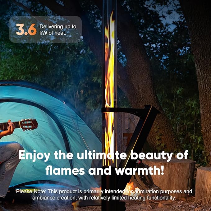 Rayzi New Rocket Stove 55 Inch Smokeless Wood Pellet Patio Heater Wood Pellet Fire Pits for Outside Portable Pellet Heater for Patio/Garden/Backyard/Outside Restaurant/Bonfire Party/Beach