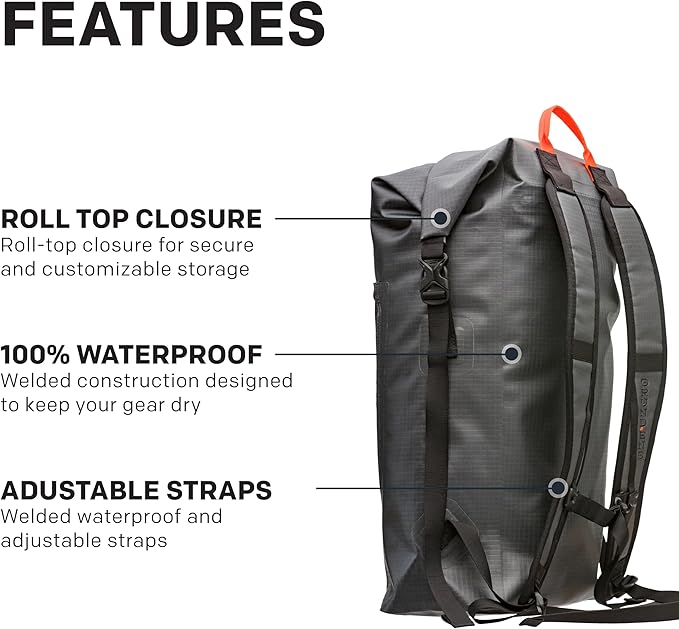 Grundéns Bootlegger Roll Top Backpack | Waterproof 30L Anchor
