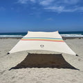 Neso Gigante Portable Beach Tent Sun Shelter - Lightweight Beach Shade Canopy - Easy Setup for Family Outings - Patented Reinforced Corners - UPF 50+ Sun Protection - 8ft Tall 11 x 11ft - Rainbow
