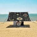 ALAZA Astrology Eye Sun Moon Alchemy Beach Tent Sun Shelter UPF50+ Protection Beach Shade Canopy w/ 4 Sandbags for Outdoor Camping Fishing Backyard Fun Picnic 10x9 ft