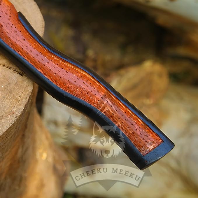 Custom Handmade Carbon Steel Real Viking Axe HatchetCamping Axe Birthday Gift for him Leather Wrapped Handle and Leather Sheath ((FM-21))