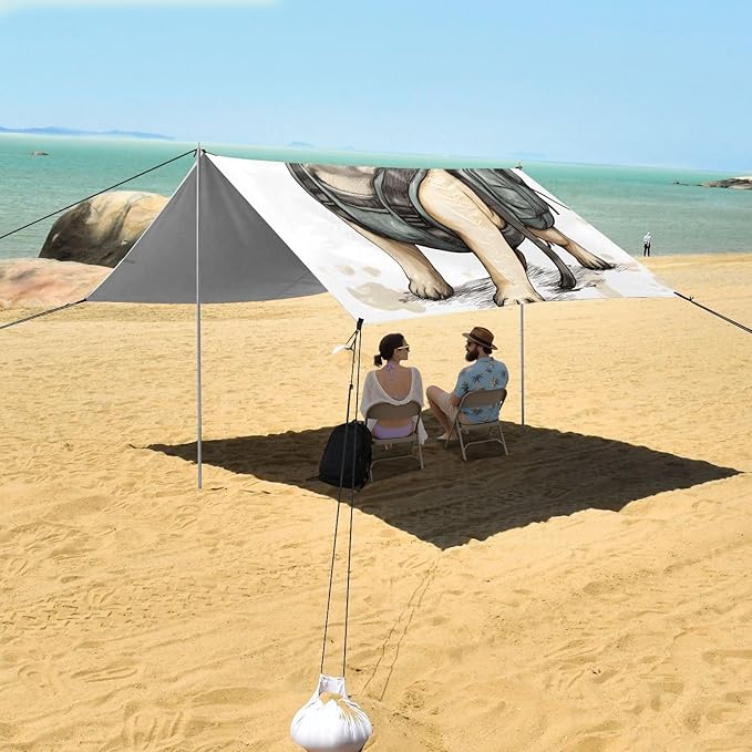 ALAZA Dog Army Green Backpack Beach Tent Sun Shelter Portable Canopy Sunshade for Outdoor Camping Picnics Backyard Fun 10x9 ft