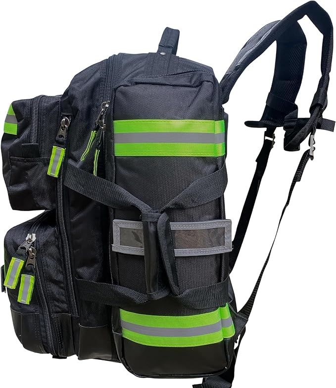 Kemp USA Ultimate EMS Backpack Military &amp Police Tactical Medical Bag EMT Survival Gear Organizer Fits BLS/ALS Equipment &amp D Tank Oxygen Cylinder Black