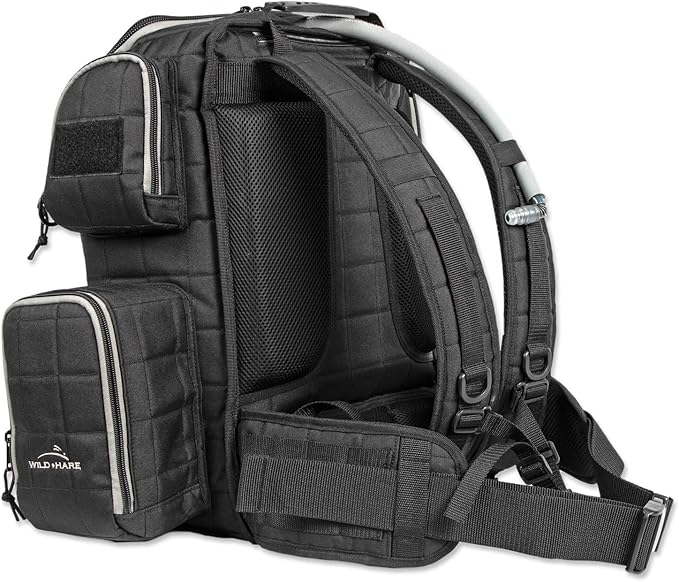 Wild Hare Shooting Gear Deluxe Competition Range Backpack Gun Range Bag for Handguns and Ammo Shooting Duffle Range Pistol Bag Multiple Compartments - Black