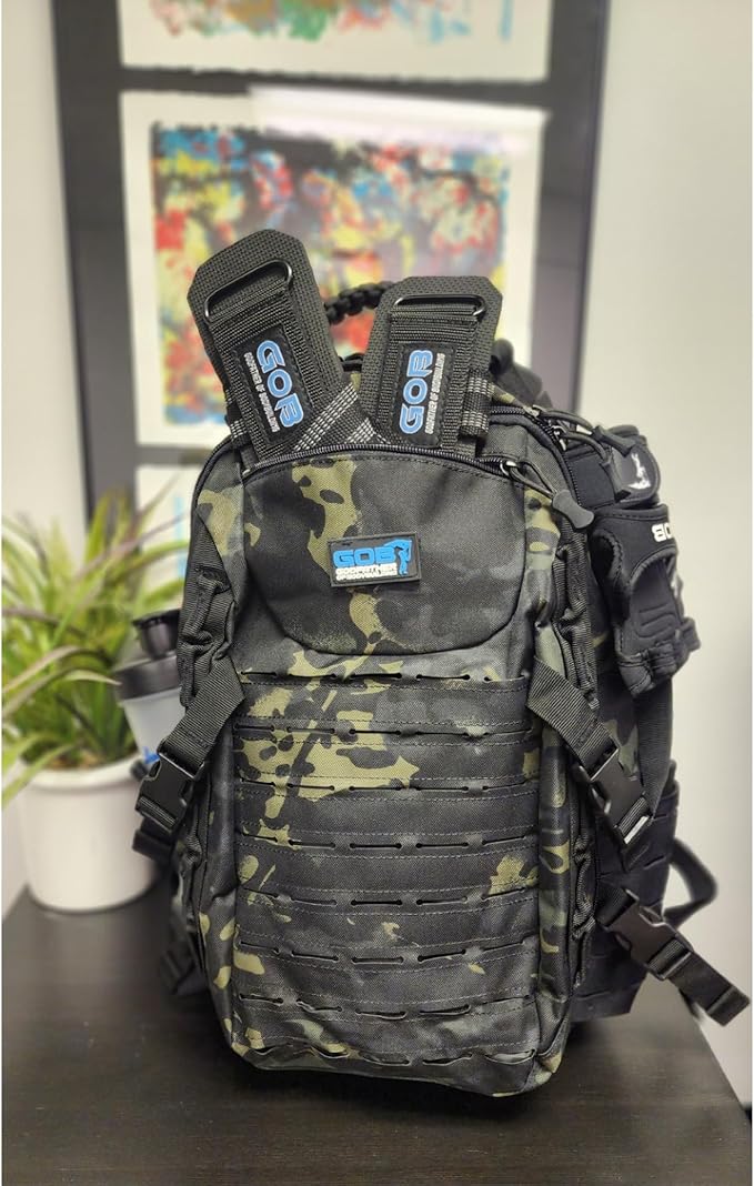 GODFATHER OF BODYBUILDING Flagship Backpack by Charles Glass - The Ultimate Multi-Functional Gym &amp Adventure Bag Large Camouflage