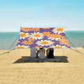 ALAZA Spring Floral Daisy Flower Beach Tent Sun Shelter Portable Canopy Sunshade for Outdoor Camping Picnics Backyard Fun 10x9 ft