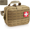 LIVANS Tactical Molle Medical Pouch - Upgraded Size Large Capacity IFAK Pouch with Detachable Quick Release and Headrest Mount Includes Flag and Cross Patch