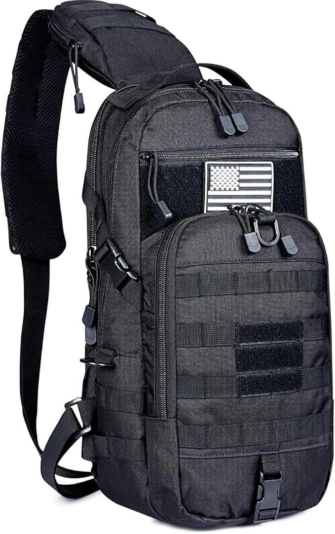 G4Free EDC Bag Tactical Sling Bag Backpack Molle Chest Shoulder Assault Pack Rectangular Outdoor Daypack