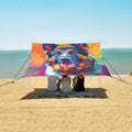ALAZA German Shepherd Dog Head Colorful Painting Art Style Beach Tent Sun Shelter Portable Canopy Sunshade for Outdoor Camping Picnics Backyard Fun 10x9 ft