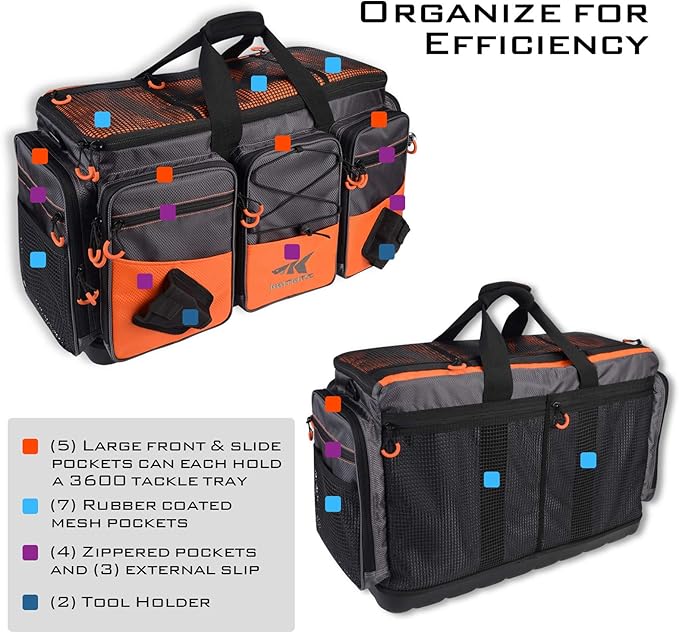 KastKing Fishing Gear &amp Tackle Bags - Saltwater Resistant Fishing Bags - Fishing Tackle Storage Bags