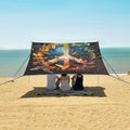 ALAZA Peace and Love Sign Doves Beach Tent Sun Shelter UPF50+ Protection Beach Shade Canopy w/ 4 Sandbags for Outdoor Camping Fishing Backyard Fun Picnic 10x9 ft