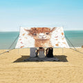 ALAZA Cute Llama with Curly Fur Beach Tent Sun Shelter UPF50+ Protection Beach Shade Canopy w/ 4 Sandbags for Outdoor Camping Fishing Backyard Fun Picnic 10x9 ft