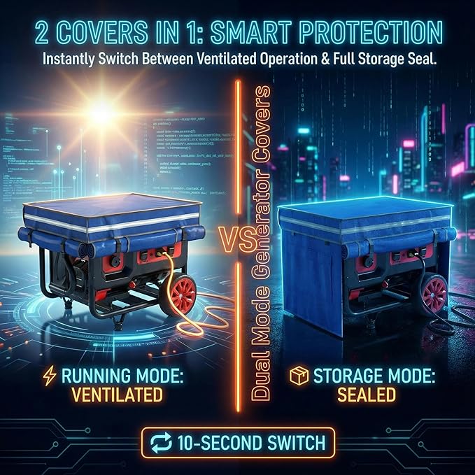 Generator Covers Generator Covers While Running 32X24X24 inches Top Can be Opened With Tool Bag and Visual Operation Window Suitable for 3000W-12000W Frame Generator Blue