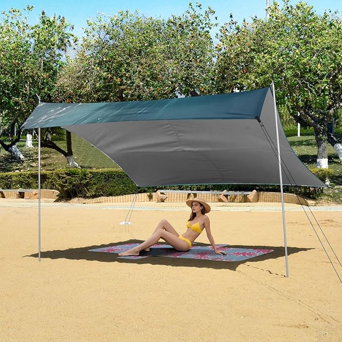 ALAZA Dog Golden Retriever Underwater Beach Tent Sun Shelter UPF50+ Protection Beach Shade Canopy w/ 4 Sandbags for Outdoor Camping Fishing Backyard Fun Picnic 10x9 ft