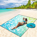 Beach Blanket Waterproof Sandproof Beach Mat 79 X 83/10'x9'for 2-8 Adults Quick Drying Outdoor Picnic Mat Beach Accessories for Travel Camping Hiking