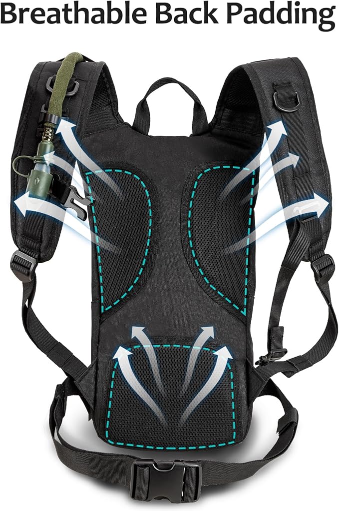 Hydration Backpack Tactical with 3l TPU Water Bladder: Hiking MOLLE Military Day Bag for Hunting for Men Women