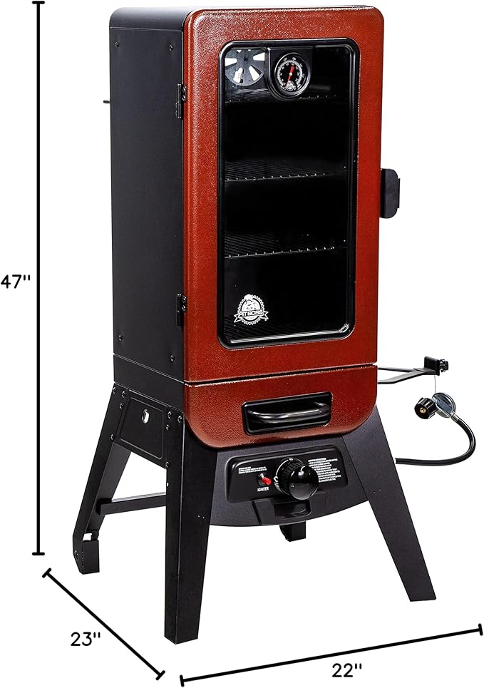 Pit Boss 3-Series Gas Vertical Smoker Red Hammertone - 10773
