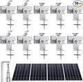 Solar Panel Mounting Brackets Kit 10Pcs Solar Roof Mount Kit for 1-4 Pieces Aluminum Alloy Mount for Flat Pitched Roof Rack Mounting Brackets