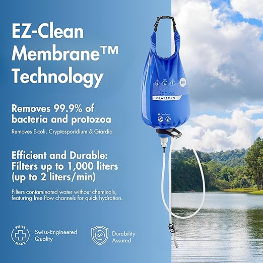 Katadyn Gravity BeFree 6L Water Microfilter Camping Backpacking Emergency Preparedness Blue