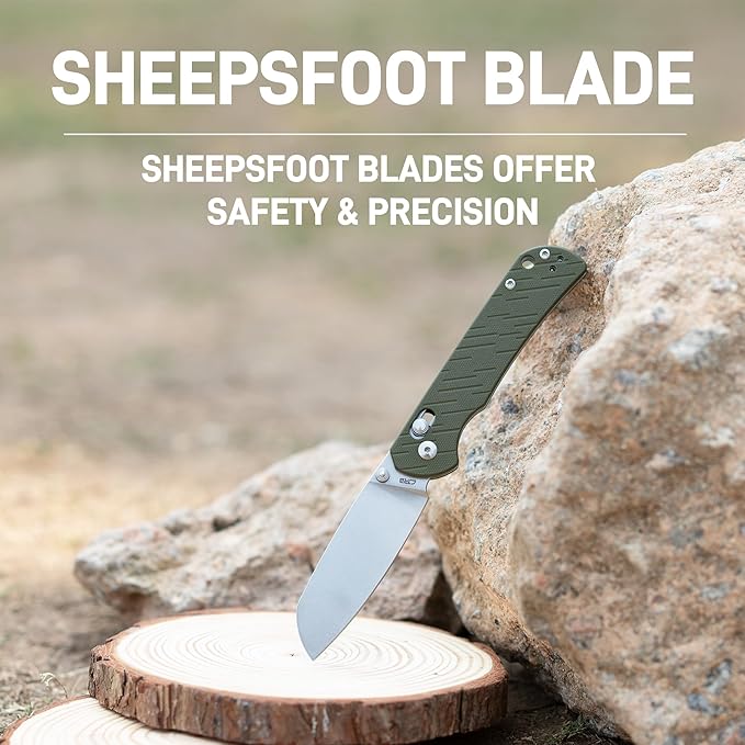 CJRB Lyrid Folding Knife 3.15'' AR-RPM9 Steel Blade with G10 Handle Crossbar Lock Sharp EDC Knife for Men Women Camping Survival Hiking(J1953 Green)