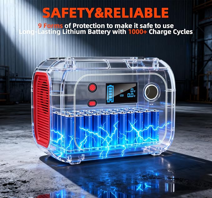 ENOFLO Portable Power Station 300W 228Wh Solar Generator with 110V Pure Sine Wave AC Outlet Backup Lithium Battery Generator for CPAP Outdoor RV Camping Emergency Home Use