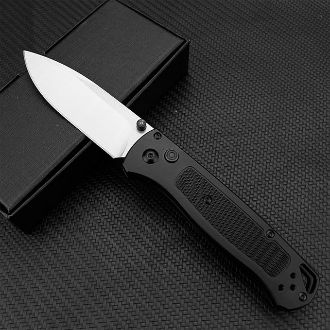 HUAAO EDC Pocket Knife 3.19-inch D2 Steel Blade Lightweight Black Aluminum Handle with Thumb Post Unisex Portable Folding Knife Suitable for Outdoor Camping and Everyday Use