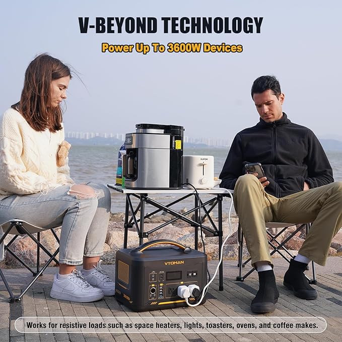 Vtoman 3096Wh Solar Generator with Extra Battery Included 1800W (Peak 3600W) LiFePO4 Battery Power Station for Power Outages RV Camping Emergencies
