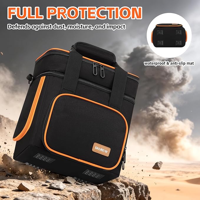 Portable Carrying Case Compatible with Jackery Explorer 300/300 plus/240/240 v2/290/160 Flip-top Design Double-Layer Soft Power Station Storage Bag for Accessories/Charging Cable/Solar Generator
