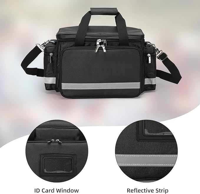 First Aid Bag Medical Empty Bag Emergency Responder Trauma Bag Empty Professional First Aid Kits Storage Medical Bag with Inner Dividers and No-Scratch Bottom Home Health